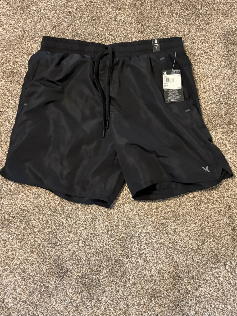 Hurley Black Men’s Swim Board Shorts with Drawstring